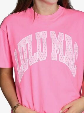 LULU MAC Neon Pink Tee Shirt NEW